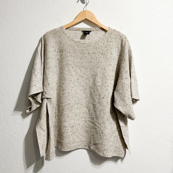 Lafayette 148 Sweater Small Poncho Beige Ivory Cream Speckled Wool Winter - Picture 1 of 4